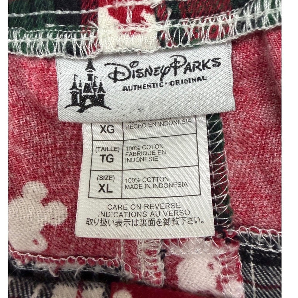 Disney Parks Mickey Mouse Patchwork Plaid Pajama Pants Mens Size XL Red Lounge - Picture 4 of 10